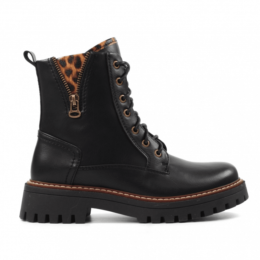 Womens Lunar Colorado Black Biker Boots