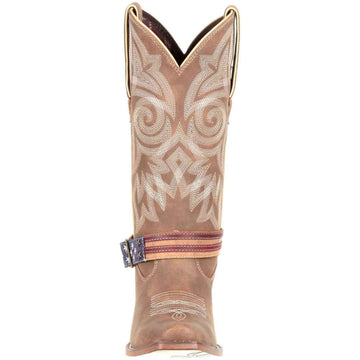 Womens Durango Crush Flag Brown and Khaki Boots - Brown and Khaki