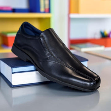 Senior Boys Teds Preston Bay Black School Shoes - Black