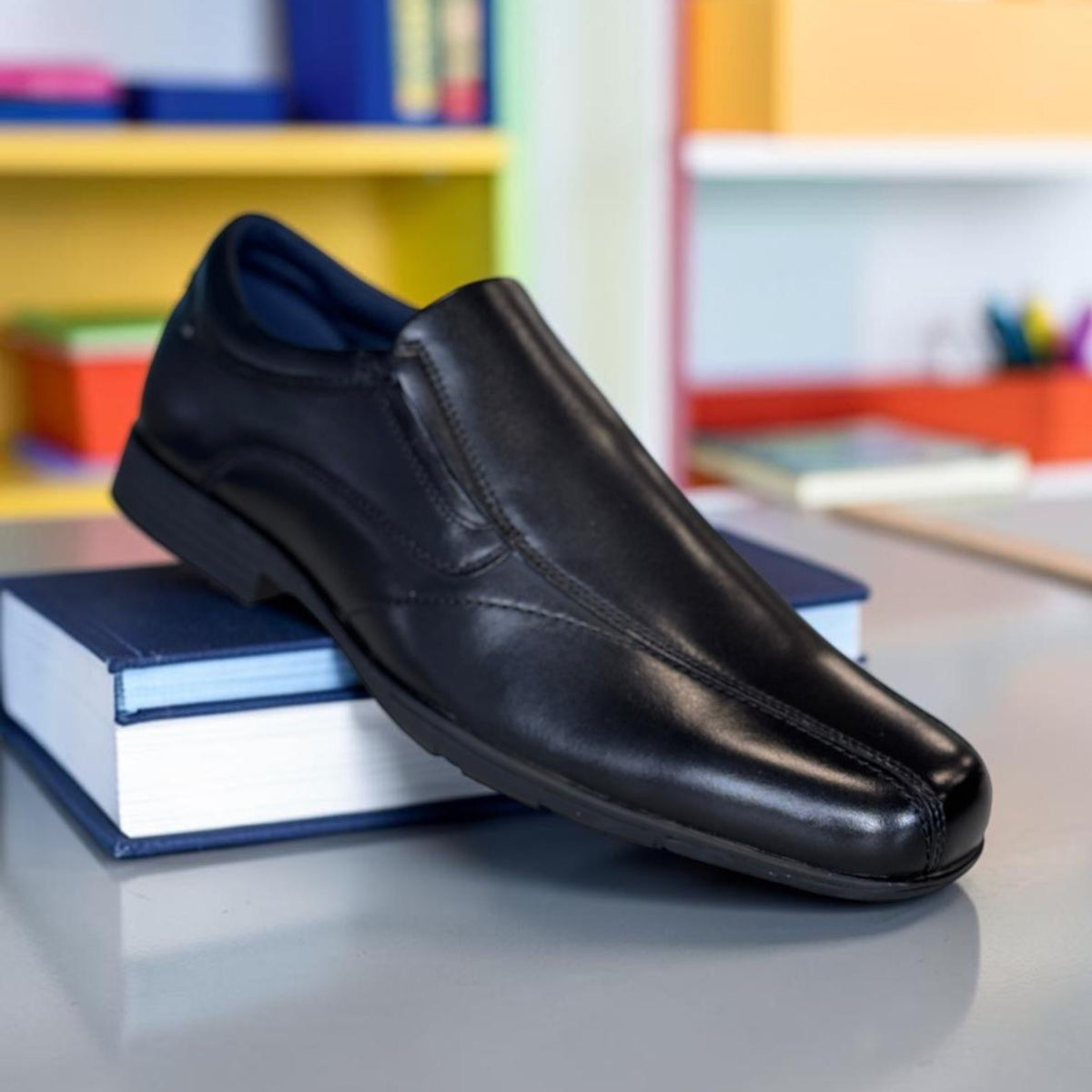 Junior Boys Teds Preston Bay Kids Black School Shoes