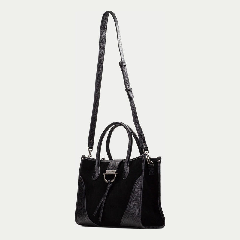 Womens Hispanitas 265022 Suede Shoulder Bag - Black
