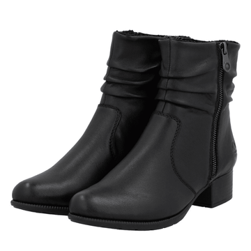 Womens Rieker 78656 Black Slouch Double Zip Boots