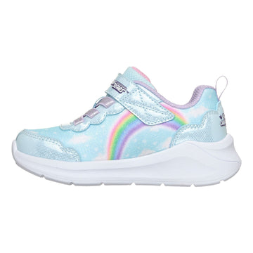 Toddler Girls Skechers S-Lights - Lil Snugs Blue Care Bears Trainers - Blue