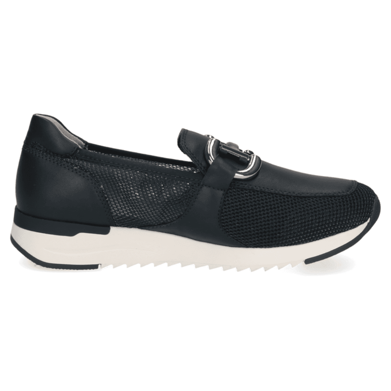 Womens Caprice 24536 Mesh Sporty Wedge Loafers - Navy