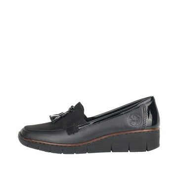 Womens Rieker 53771 Wedged Loafers - Black
