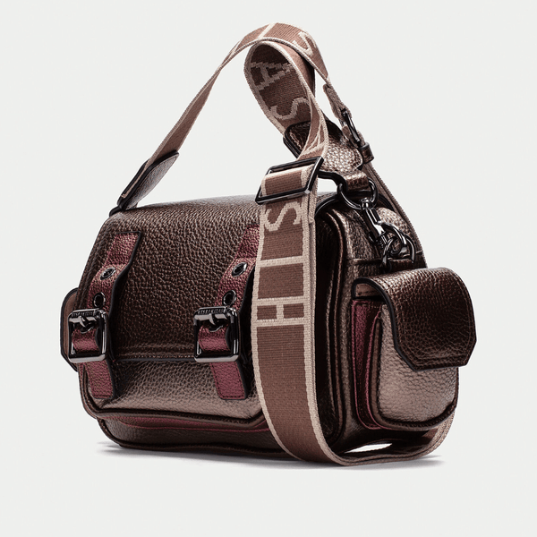 Womens Hispanitas Bolsos 254327 Multi Metallic Crossbody Bag - Brown