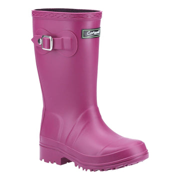 Kids Cotswold Buckingham Waterproof Wellingtons - Berry