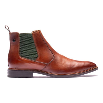 Mens Base London Kensington Leather Chelsea Boots - Washed Tan