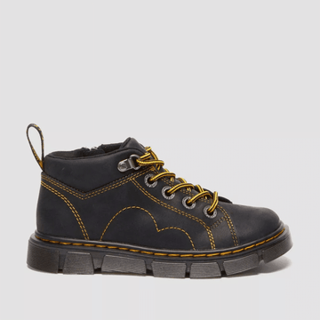 Dr Martens Junior Raffe Church Lace Up Boots - Black - Black
