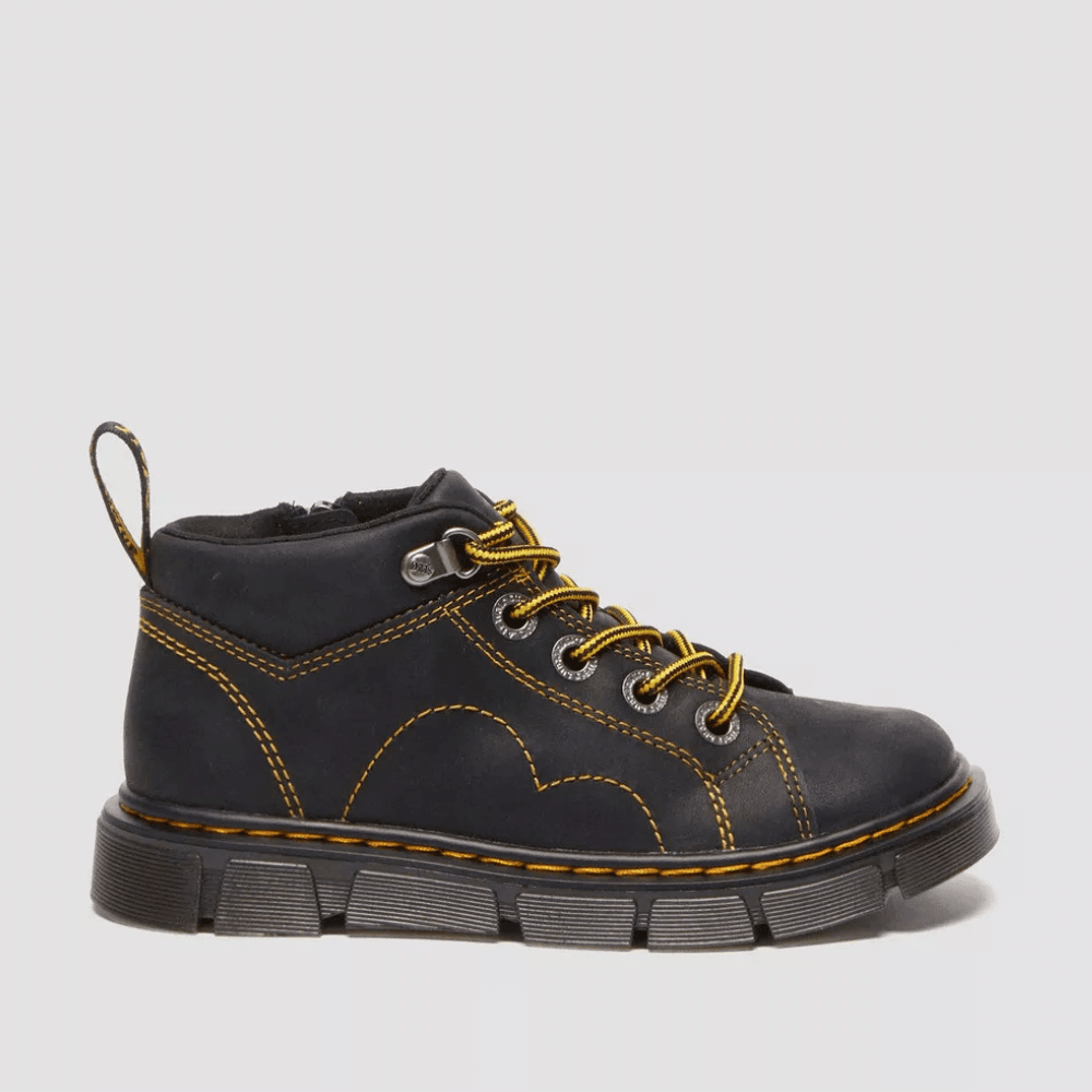 Girls Dr Martens Raffe Church Lace Up Boots - Black