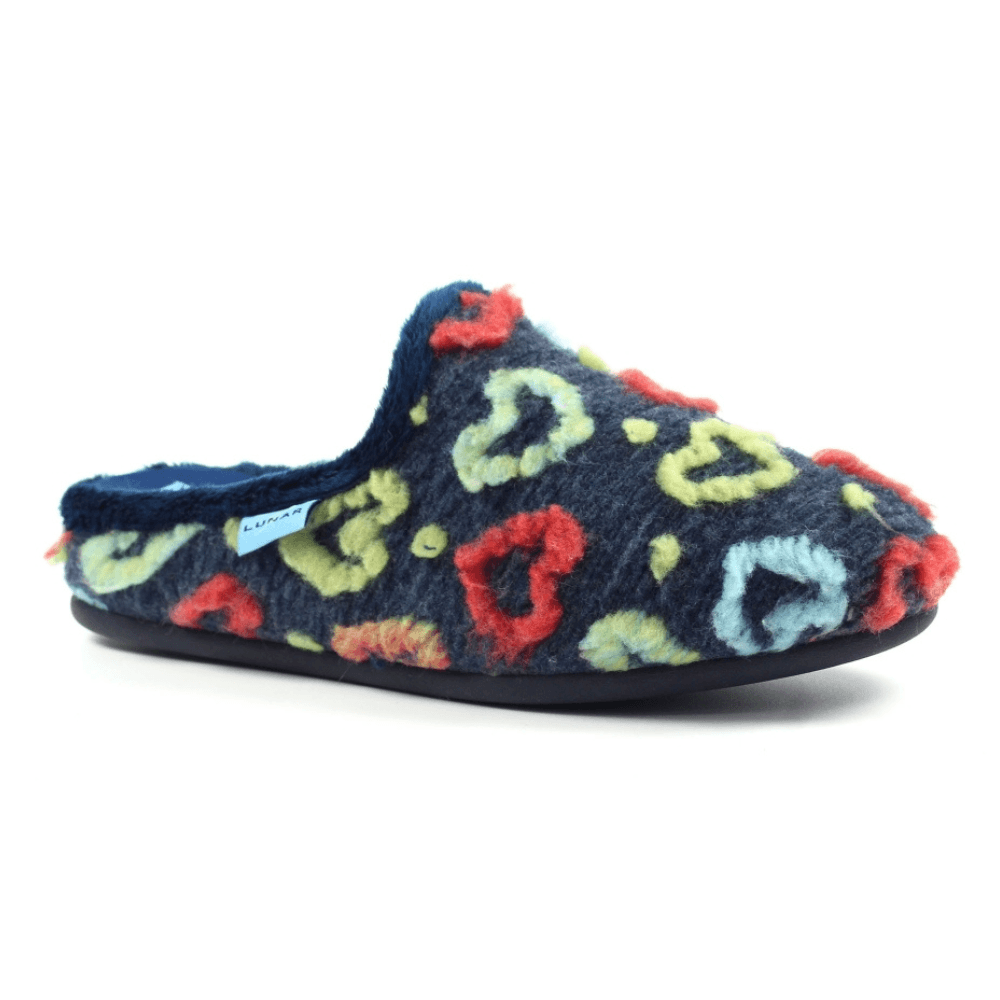 Womens Lunar Valentine Heart Mule Slippers