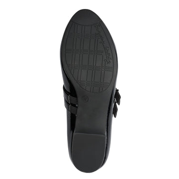 Womens Jana 24366 Black Patent Block Heels - Black Patent