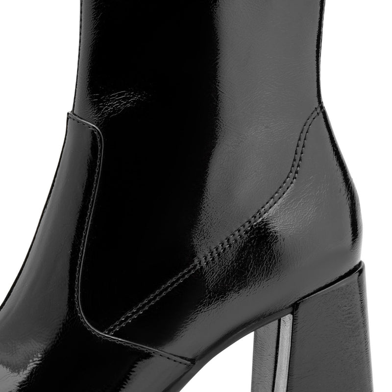 Womens Tamaris 25357 Ankle Boots - Black Patent