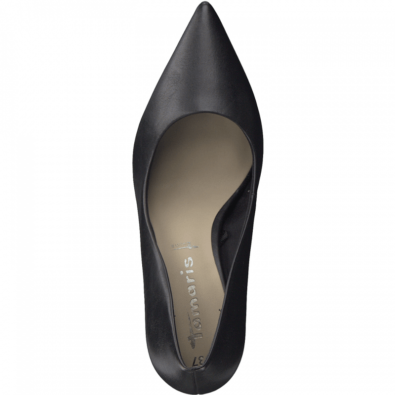 Womens Tamaris Ladies Black Matt Court Shoe - Black