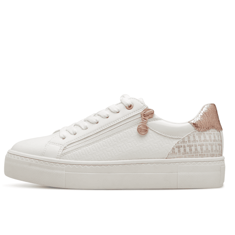 Womens Tamaris 23313 Monogram Trainers - Gold