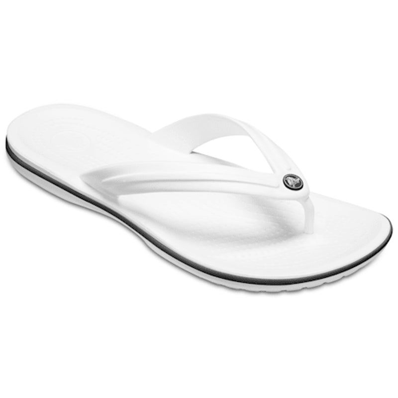 Mens Crocs Crocband Flip Flops - White