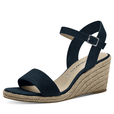 Womens Tamaris 28300 Wedge Espadrille Sandals - Navy