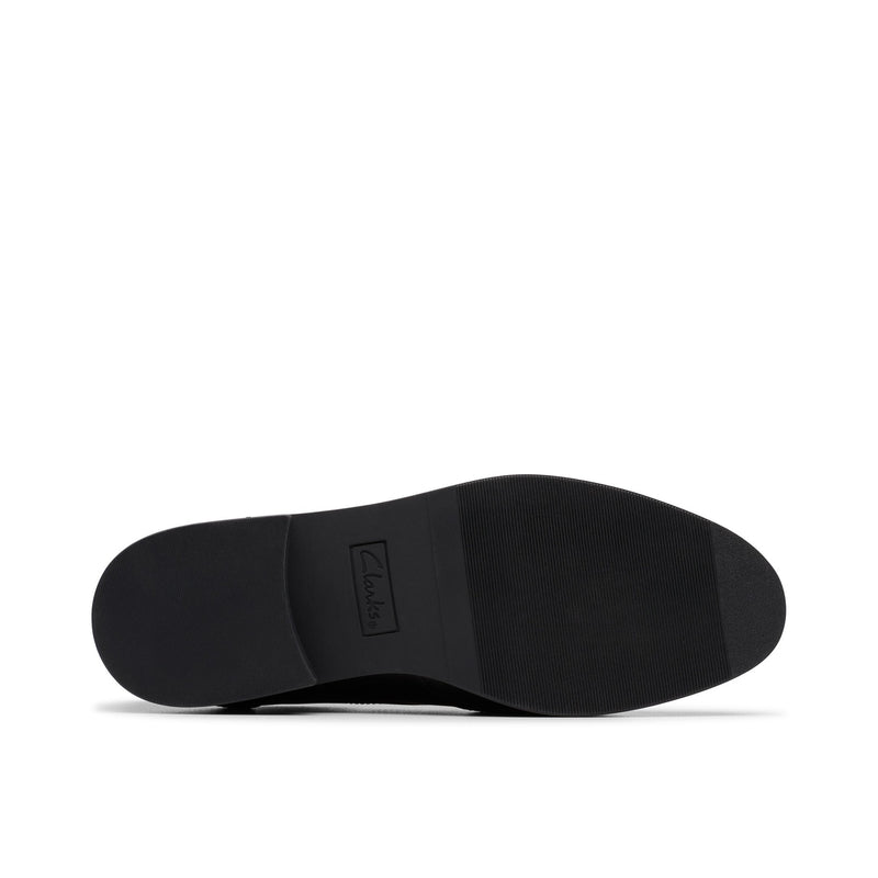 Girls Clarks Tapa Pure Youth School Shoes - Black