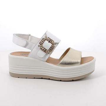 Womens Igi & Co 1164522 White Wedge Sandals - White