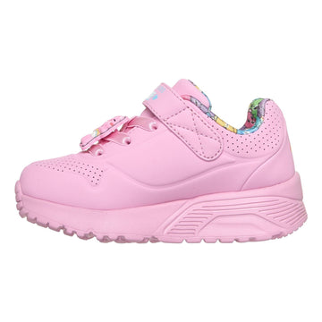 Toddler Girls Skechers Uno Lite - Bear Spirit Pink Trainers - Pink