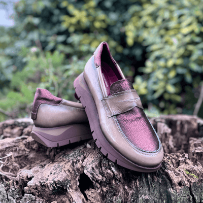 Womens Jose Saenz 2270 Platform Sole Loafers - Taupe