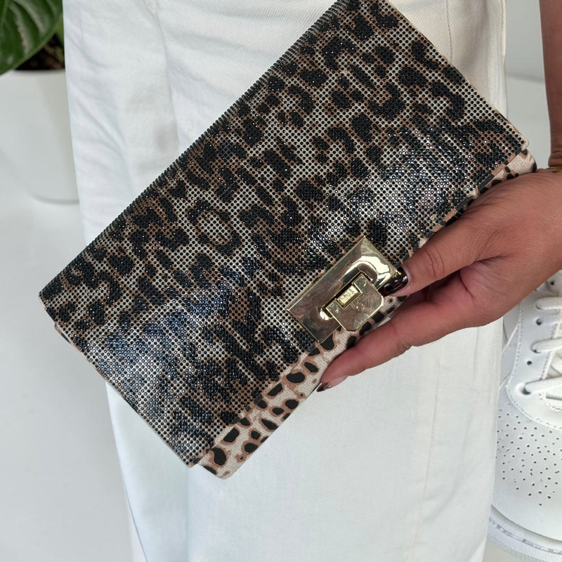 Womens Una Healy Centrefold Occasion Bag - Black Leopard