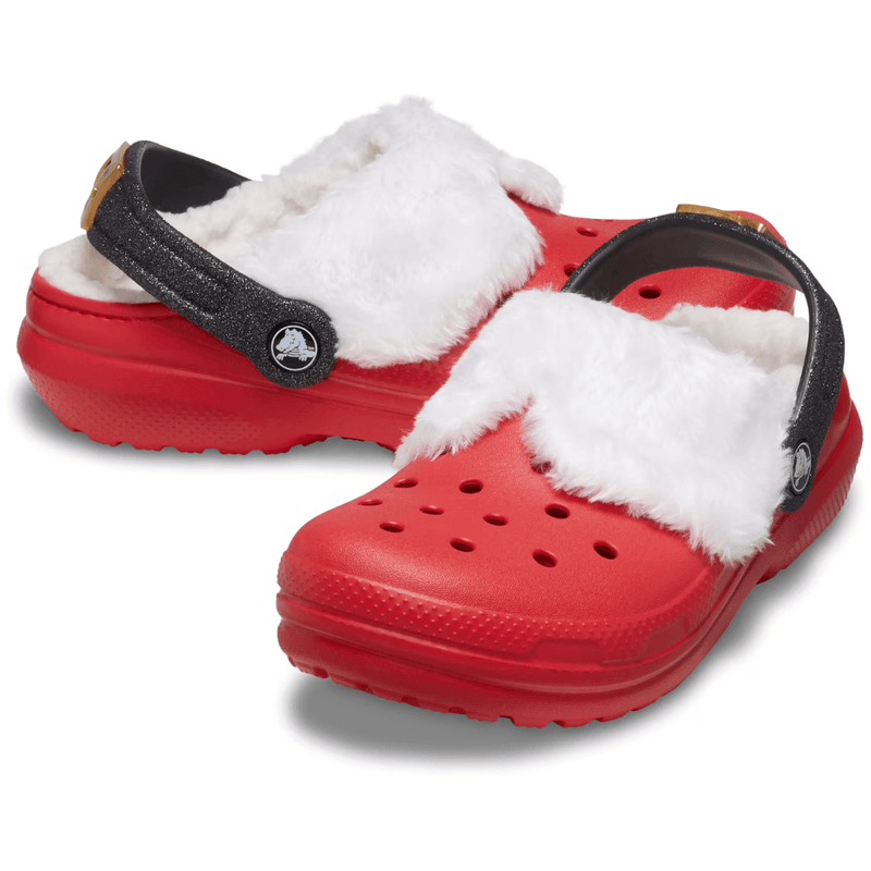 Womens Adult Crocs Classic Lined Santa Clog - Red