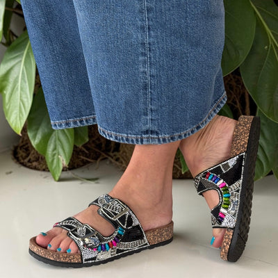 Womens Heavenly Feet Jess Sandals - Black