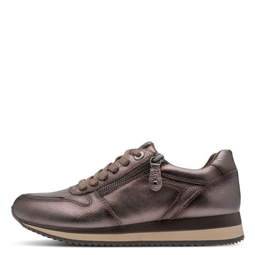 Womens Jana 23700 Pewter Side Zip Trainers - Pewter