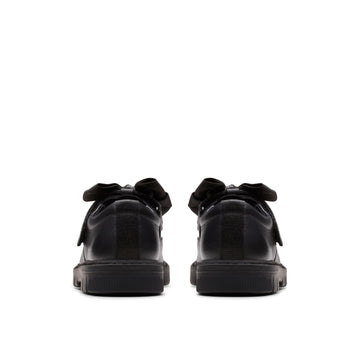 Girls Clarks Lorcam Hope Kid Black School Shoes - Black
