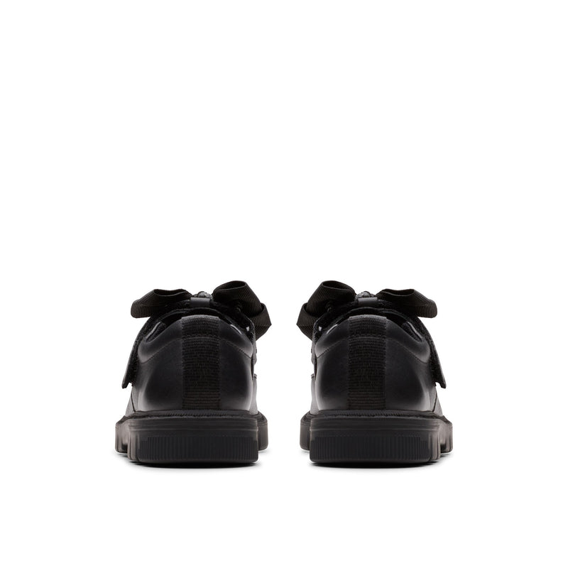 Girls Clarks Lorcam Hope Kid Black School Shoes - Black