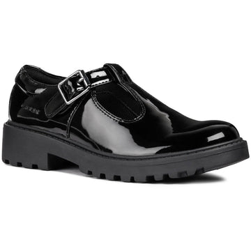 Infant Girls Geox Casey Black Patent School Shoes - Black Patent