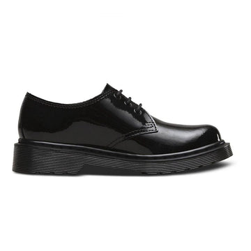 Dr Martens Junior Everley Black Patent Lace Up Shoe - Black