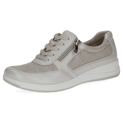 Womens Caprice 23723 Beige Pearl Shimmer Side Zip Shoes - Beige Gold