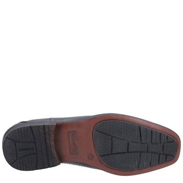Boys Hush Puppies Brody Black Senior School Shoes - Black