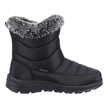 Womens Cotswold Longleat Black Snow Boots - Black