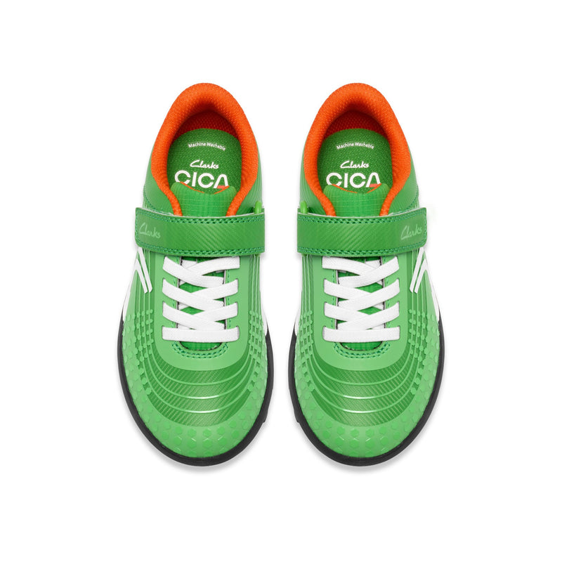 Boys Clarks CICA Goal Kid Football Shoes - Green