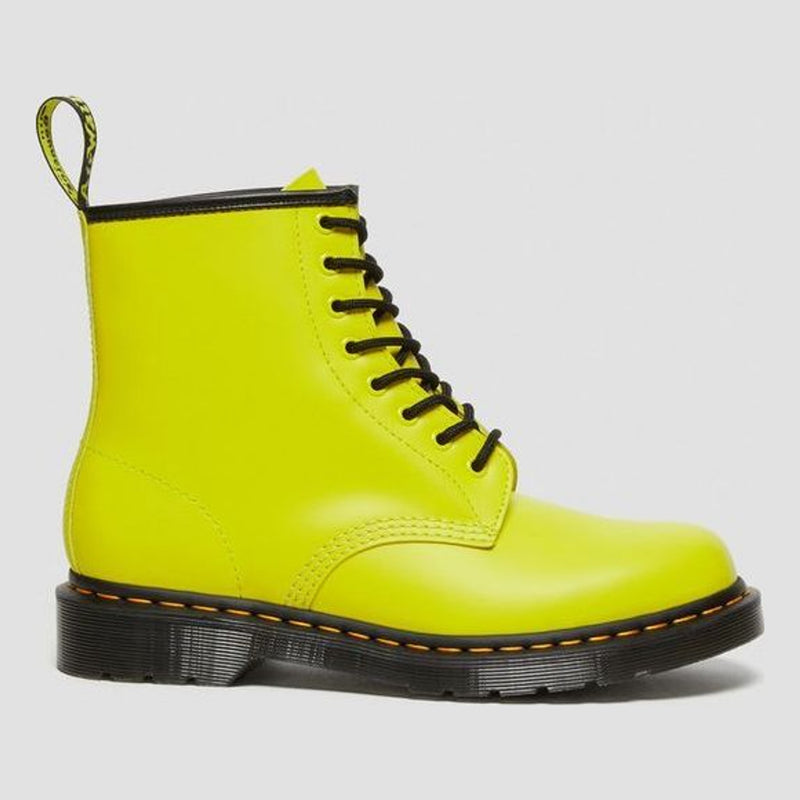 Unisex Dr. Martens 1460 Smooth Sulphur Yellow Leather Ankle Boots - Sulphur Yellow