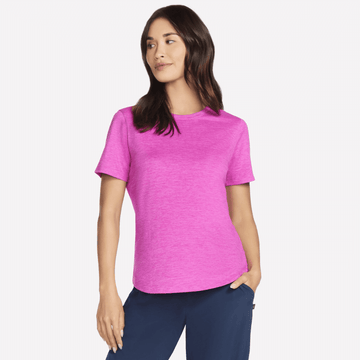 Womens Skechers GO Dri Swift Tee - Neon Pink