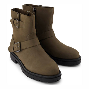 Womens Toms Ionie Moto Dark Green Ankle Boots - Dark Green