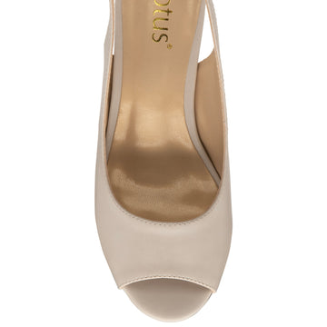 Womens Lotus Evelyn Slingback Shoes in Nude - Nude Pink