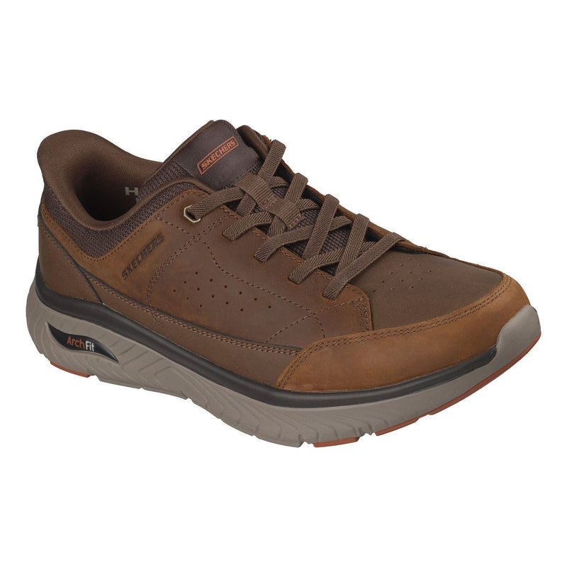 Mens Skechers Arch Fit Crosser - Felix Dark Brown Trainers - Dark Brown