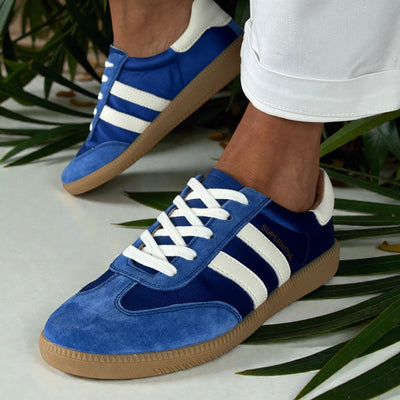 Womens Drilleys Ninety Trainers - Neon Blue