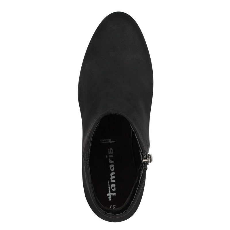 Womens Tamaris 25062 Black Ankle Boots - Black