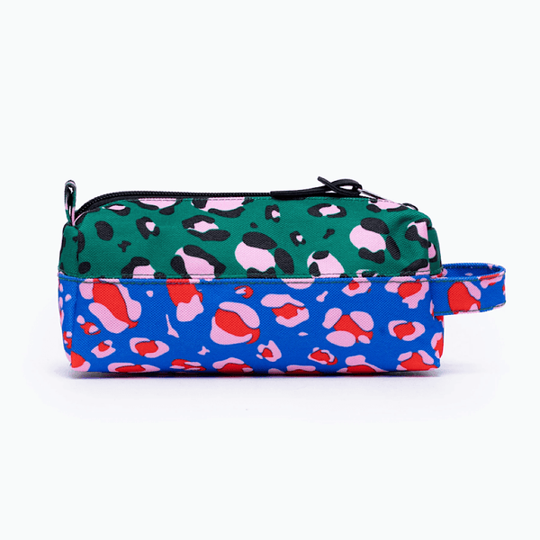 Girls Hype Primary Stripe Leopard Pencilcase - Leopard