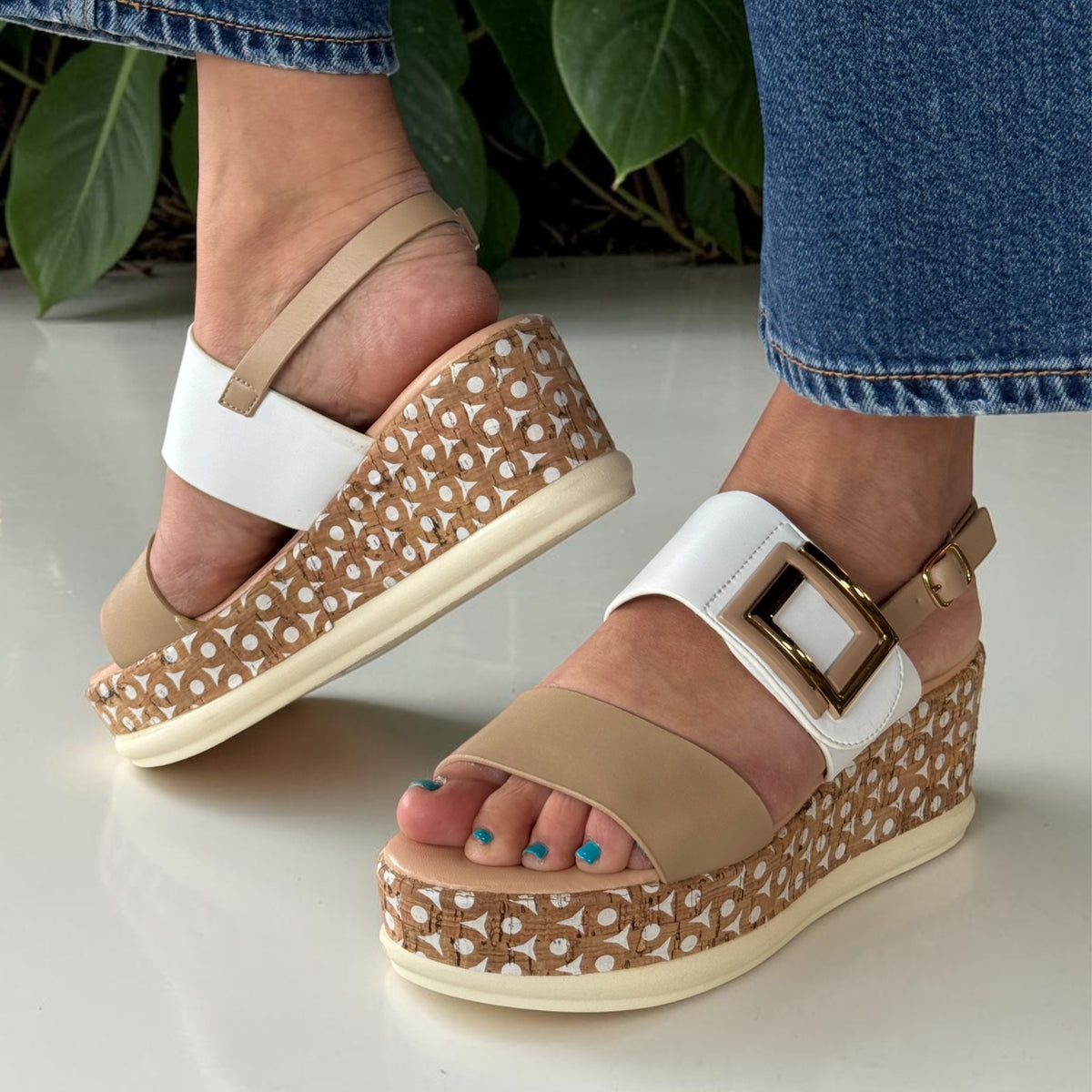 Womens Heavenly Feet Morven Wedge Sandals