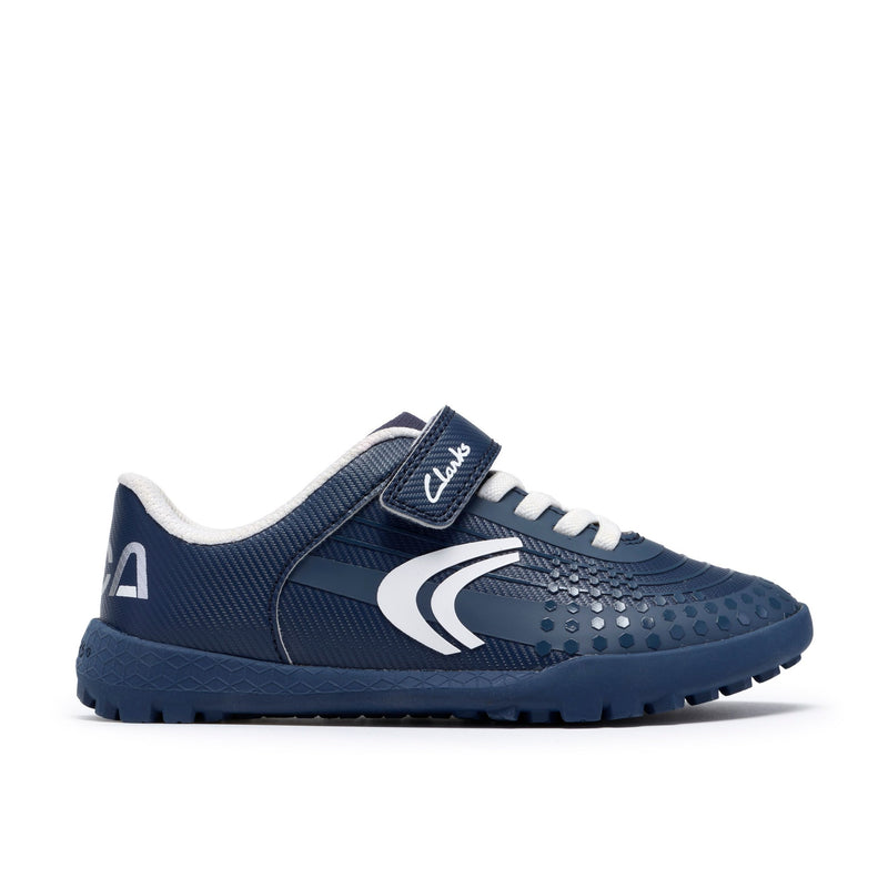 Boys Clarks CICA Goal Kid Football Shoes - Navy