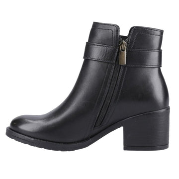 Womens Hush Puppies Hensley Block Heel Ankle Boots - Black