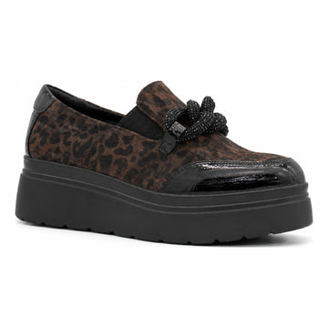 Womens Zanni & Co Jianxi Wedged Loafers - Soft Leopard