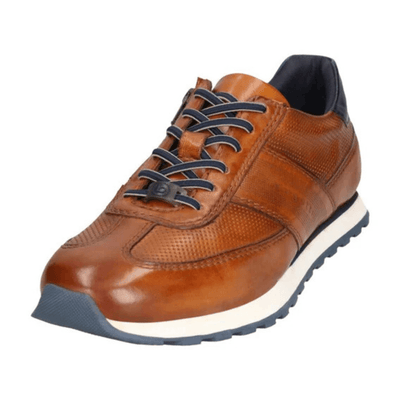 Bugatti Mens ARX01 Cognac Perforated Lace Up Trainers - Cognac